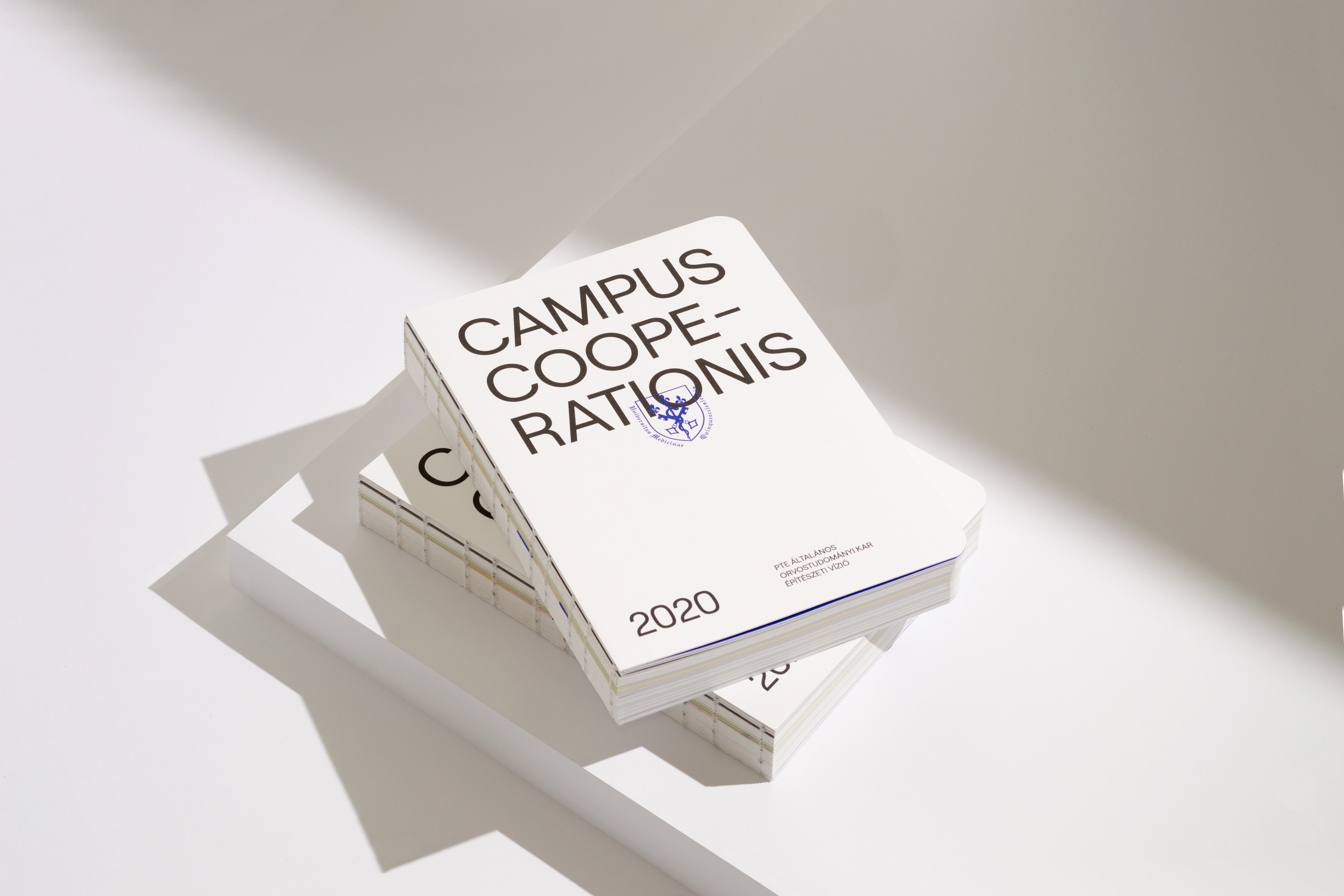 Editorial design for a study volume on architecture and interior design at the University of Pécs.